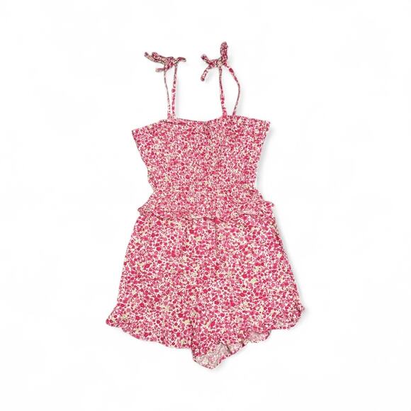 Vince Camuto Girls 12 Floral Smocked Romper - Picture 1 of 4